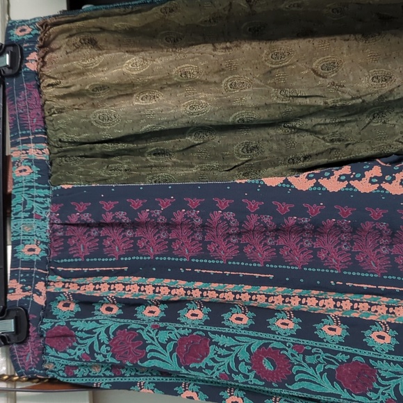 Vintage Tienda Ho Cropped Pants Boho Hippie Rayon Glass Buttons S/M Free Size - Picture 7 of 11